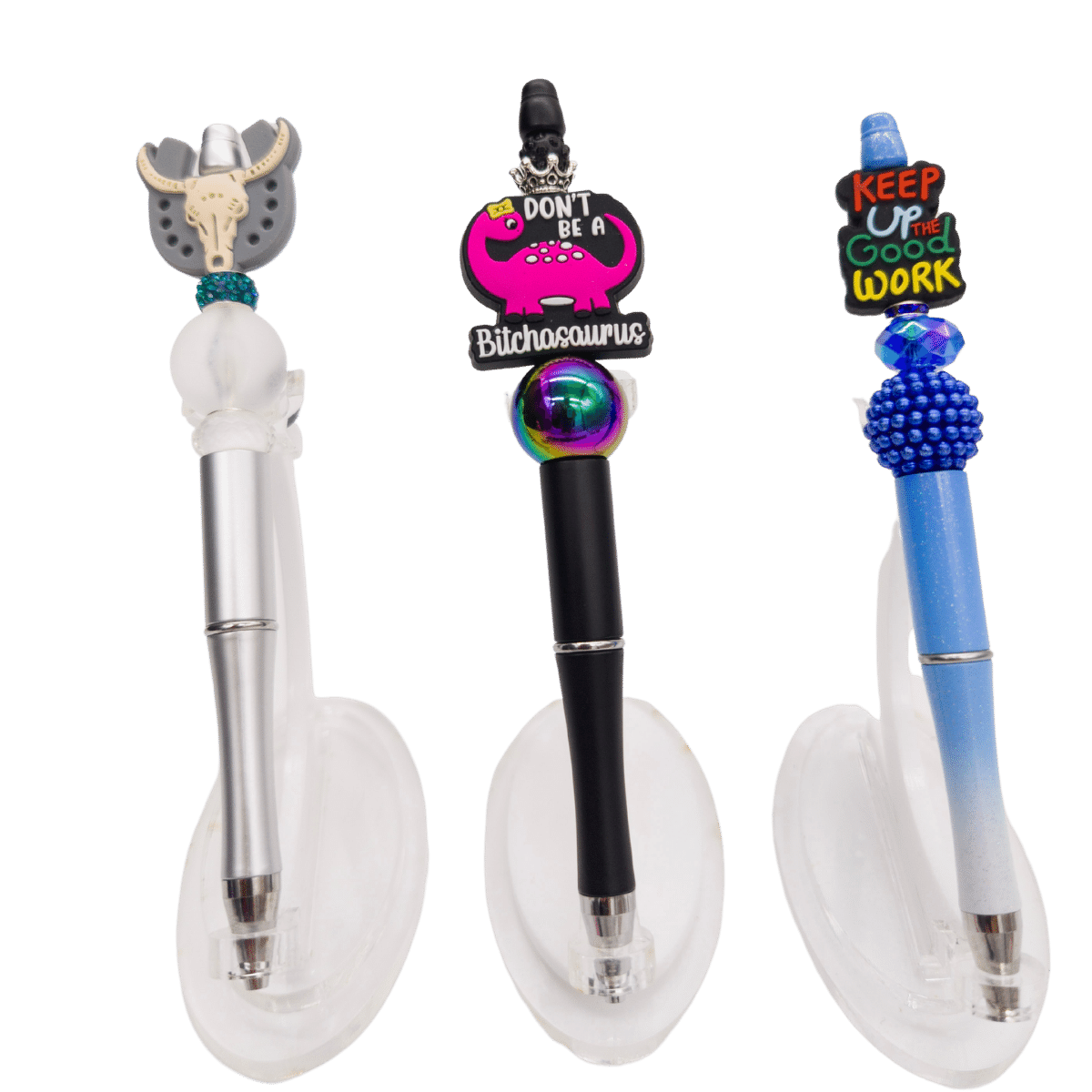 Hand-Assembled Beaded Focals Ink Pens